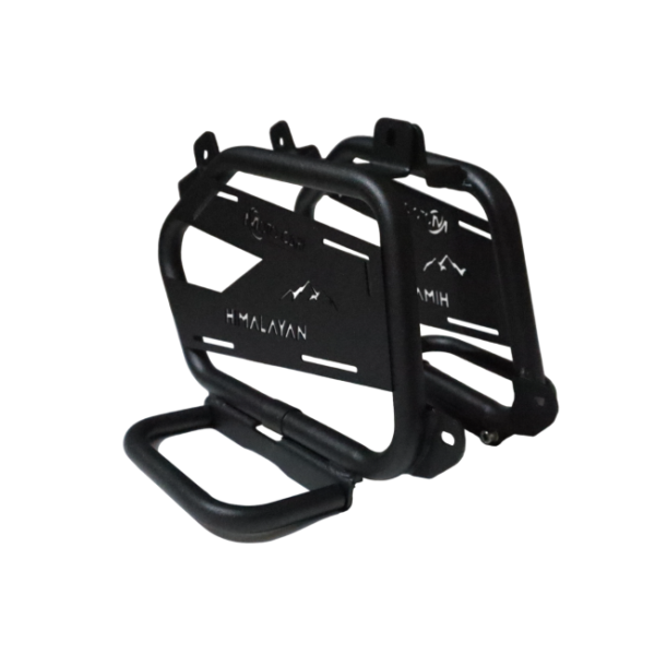 MotoCare Premium Saddle Stay With Plate With Footrest for Royal Enfield Himalayan 450 (Black)