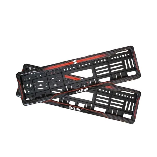 Rock Style Maruti Suzuki Brezza Number Plate Gel HSRP Frames Red Dash