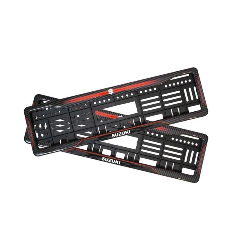 Rock Style Maruti Suzuki Brezza Number Plate Gel HSRP Frames Red Dash