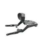 MotoCare CNC Carrier with Plate and Backrest for Royal Enfield Scram 440 (Black)