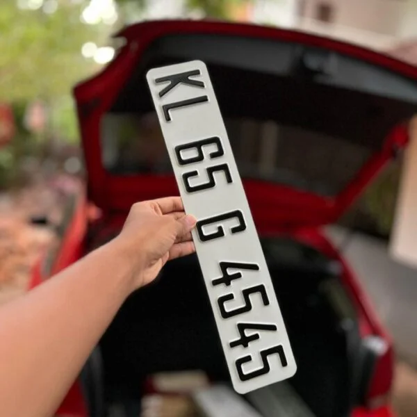 Traffic Borderless Aluminium Car Number Plate